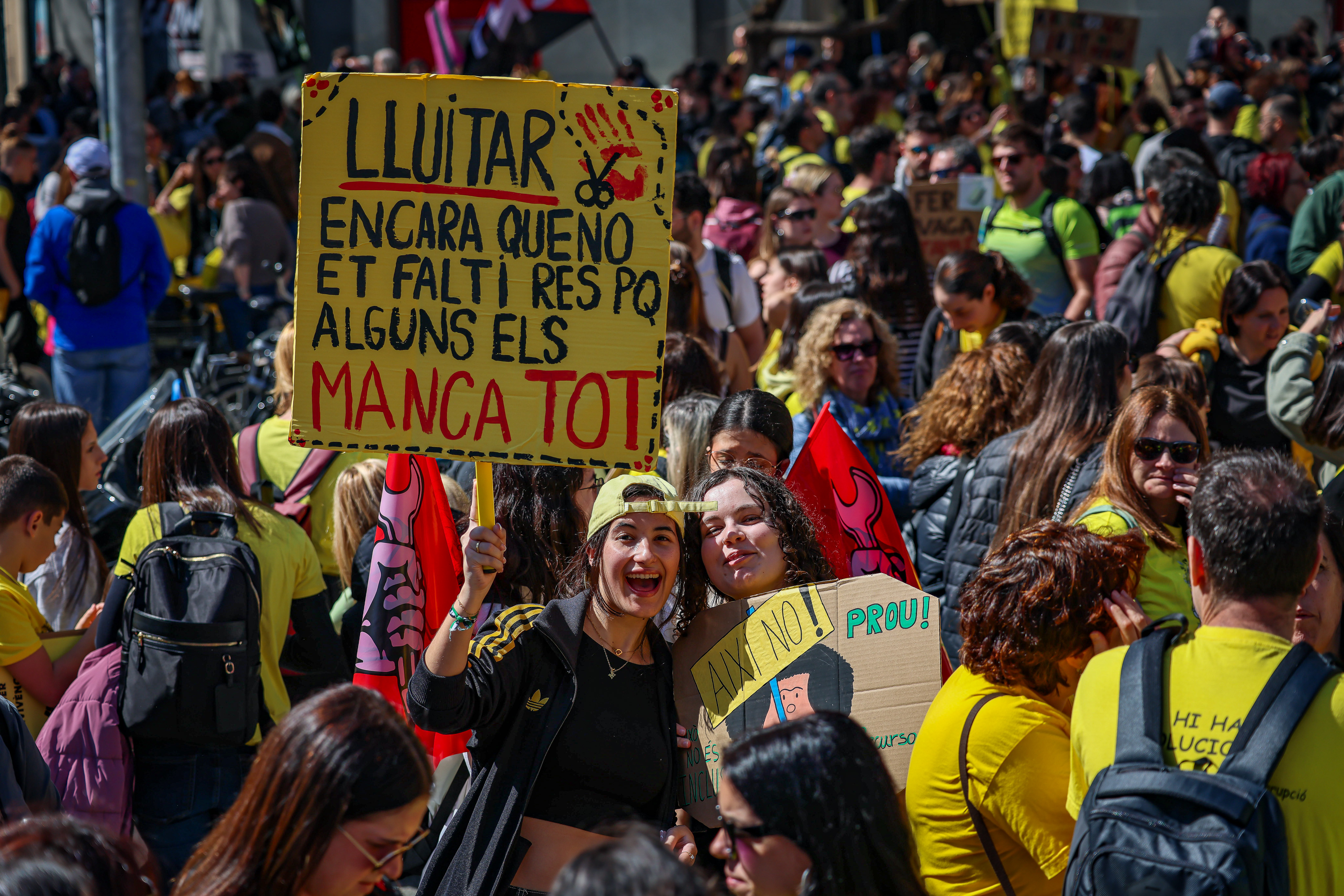 Teachers protest in Barcelona