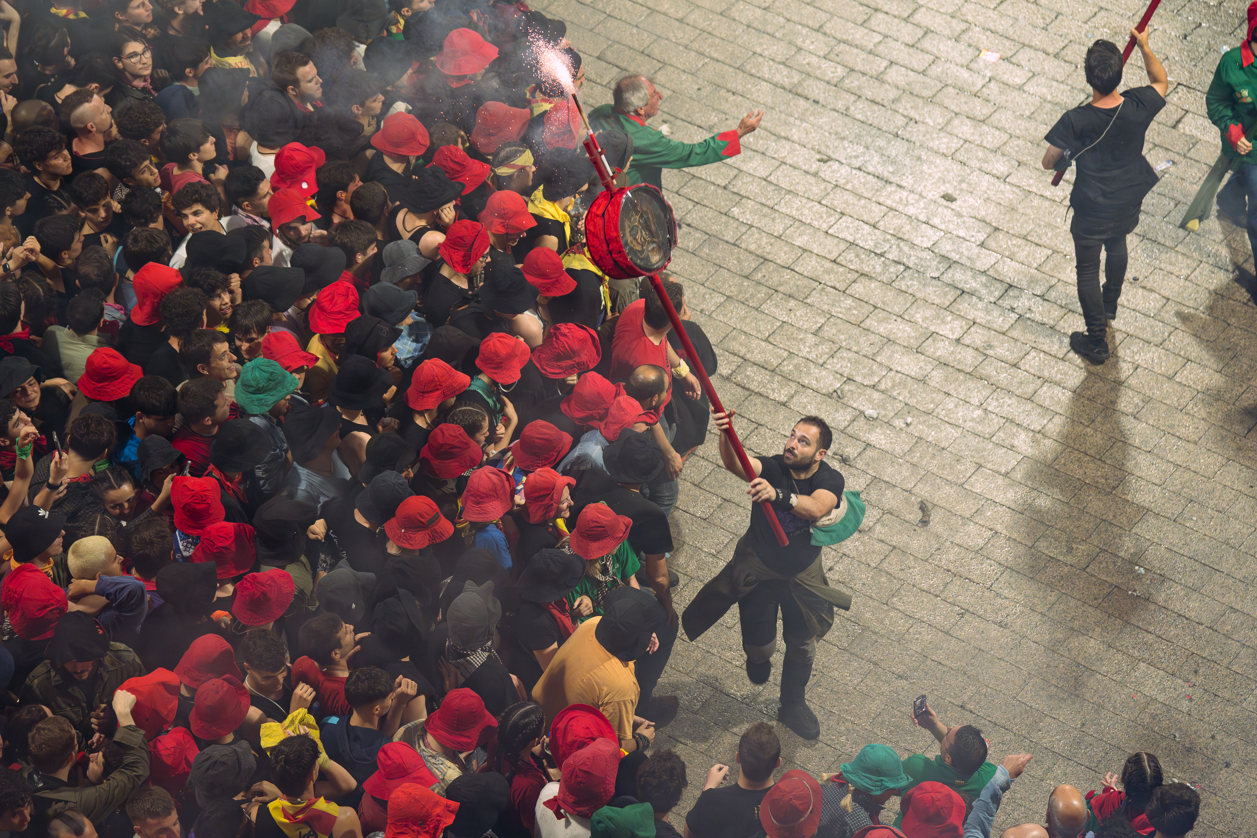 The first Maces performance during La Patum Completa