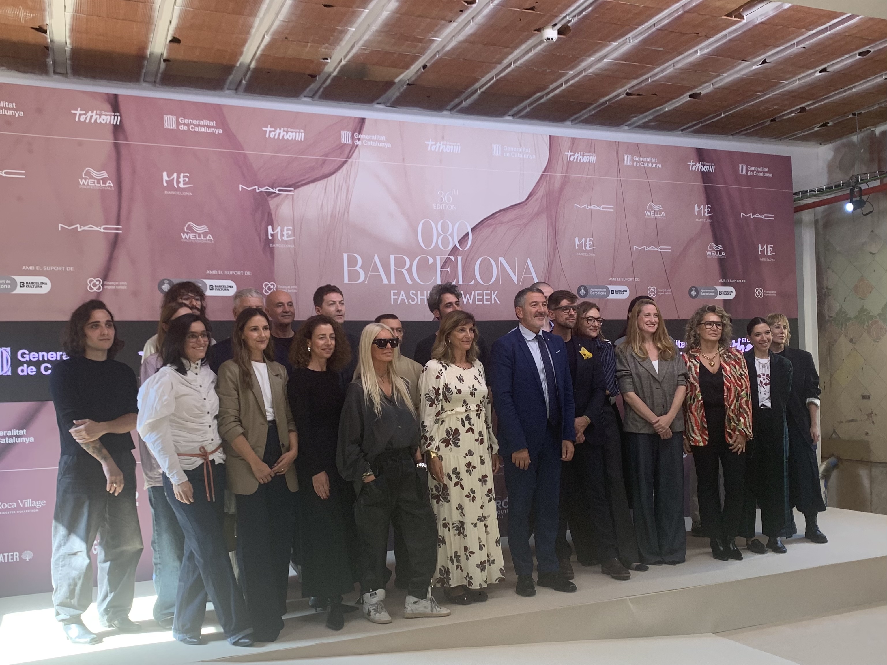 The team behind 080 Barcelona Fashion Week, along with Catalonia's Minister of Business and Labour Miquel Sàmper