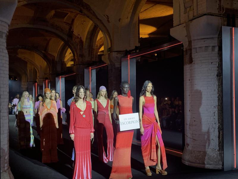 Models close the Escorpio show at 080 Barcelona Fashion Week on Tuesday