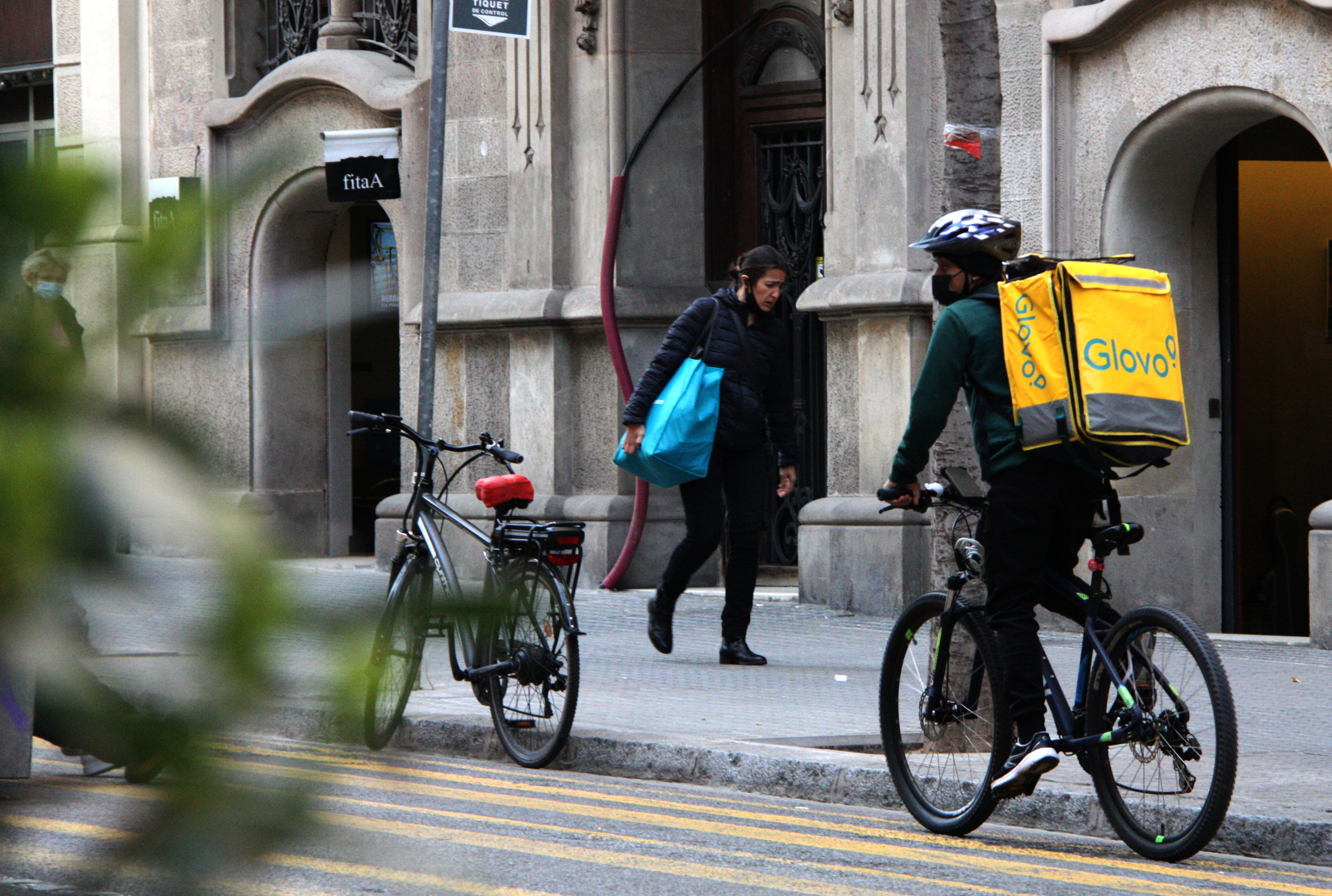 A Glovo courier in Barcelona