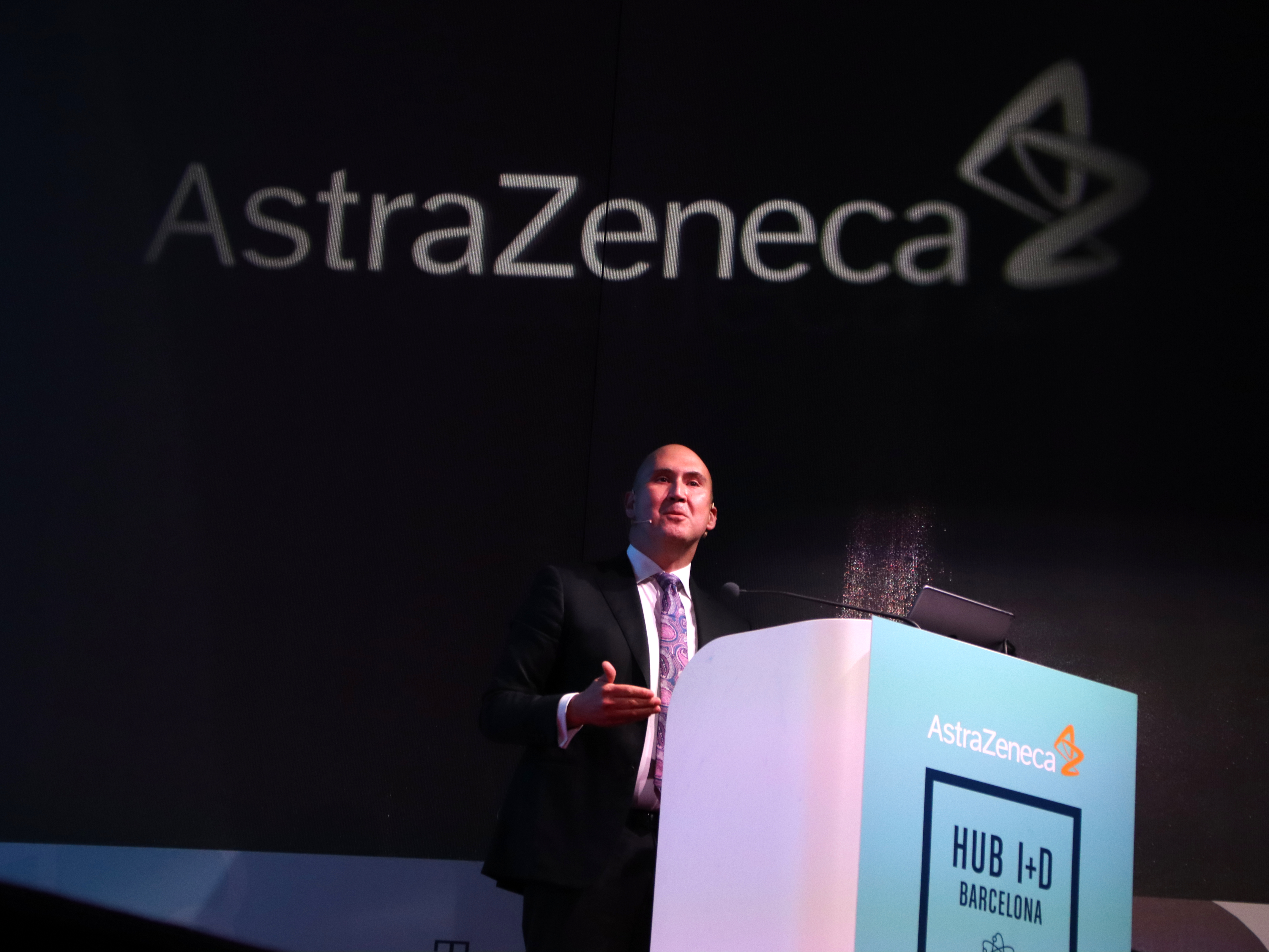 Rick R. Suárez, the president of AstraZeneca Spain, during a press conference on March 22, 2023