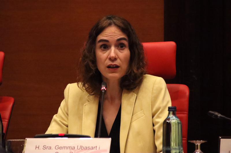 Catalan Justice Minister, Gemma Ubasart, in Parliament