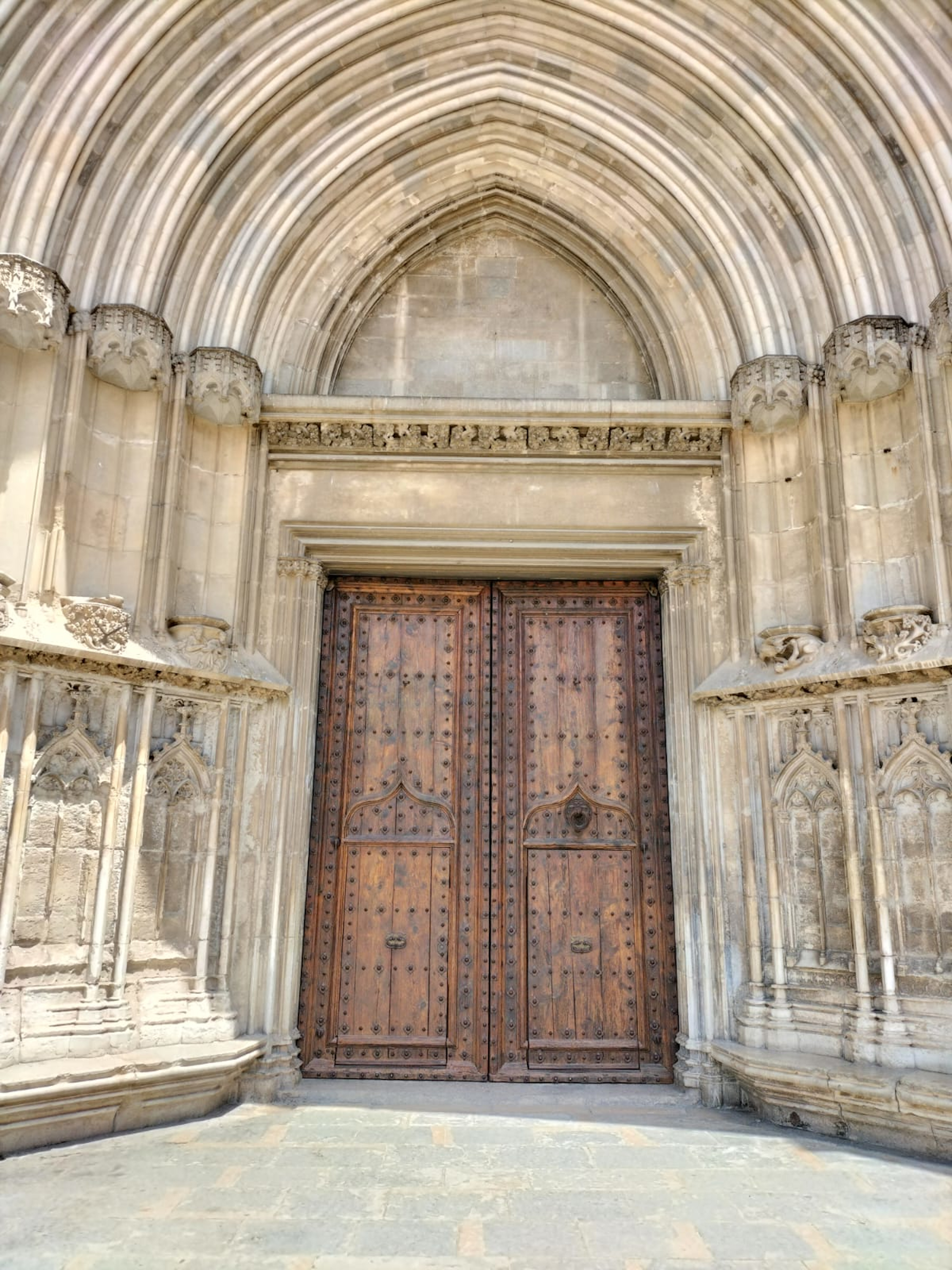 The restored door of the Apostles at Girona Cathedral