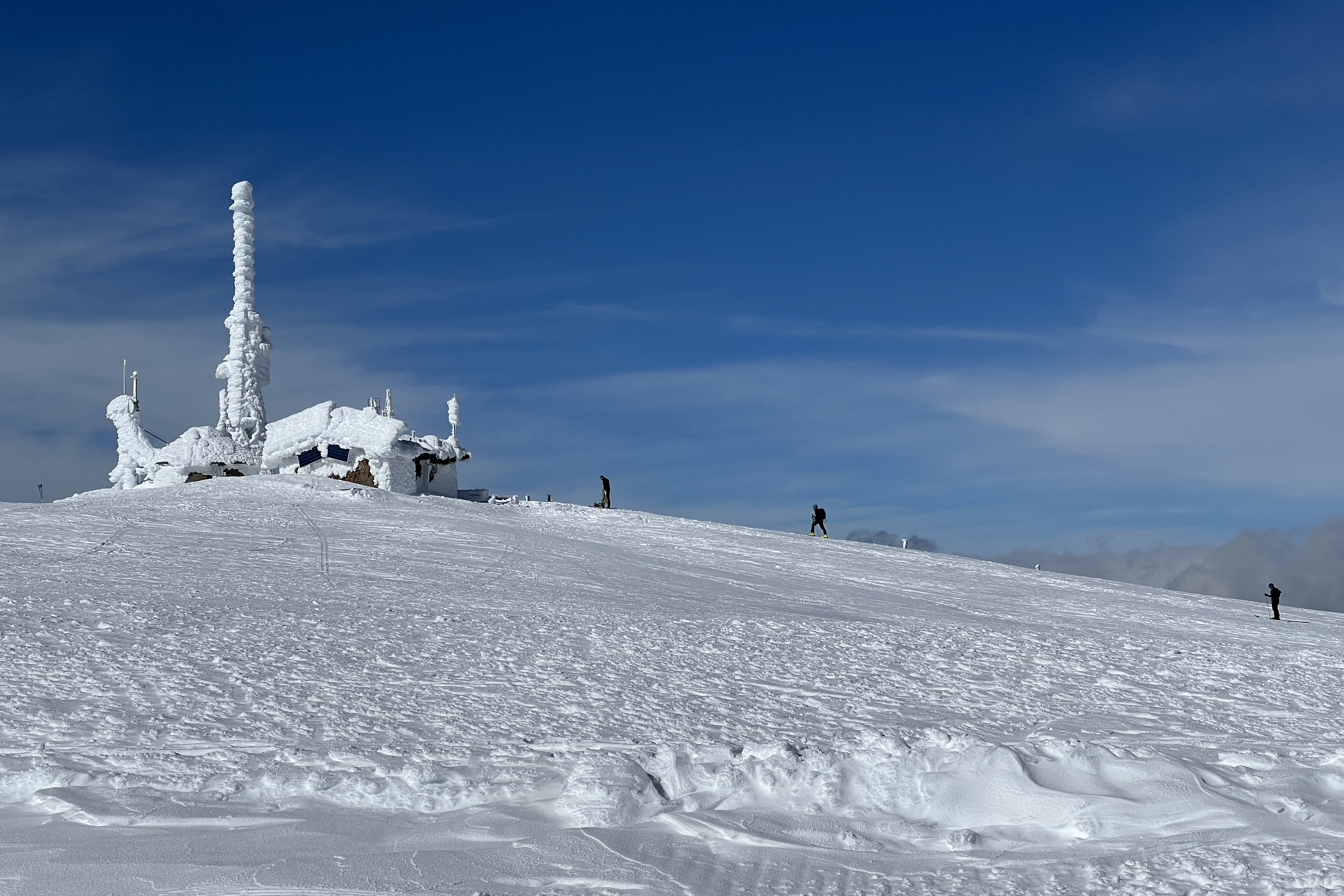 A telecommunications station covered in snow at La Molina resort (Cerdanya)