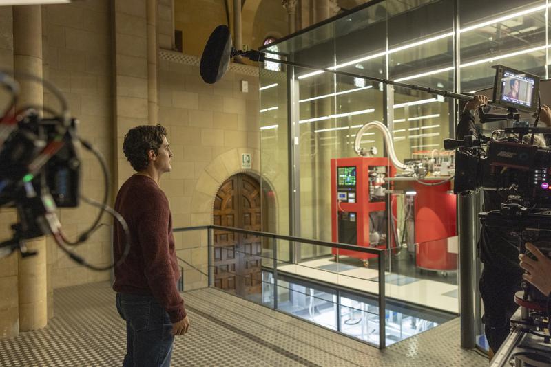 Amazon Prime's 'Day One' TV show main character Álex González during a scene at the Barcelona Supercomputing Center