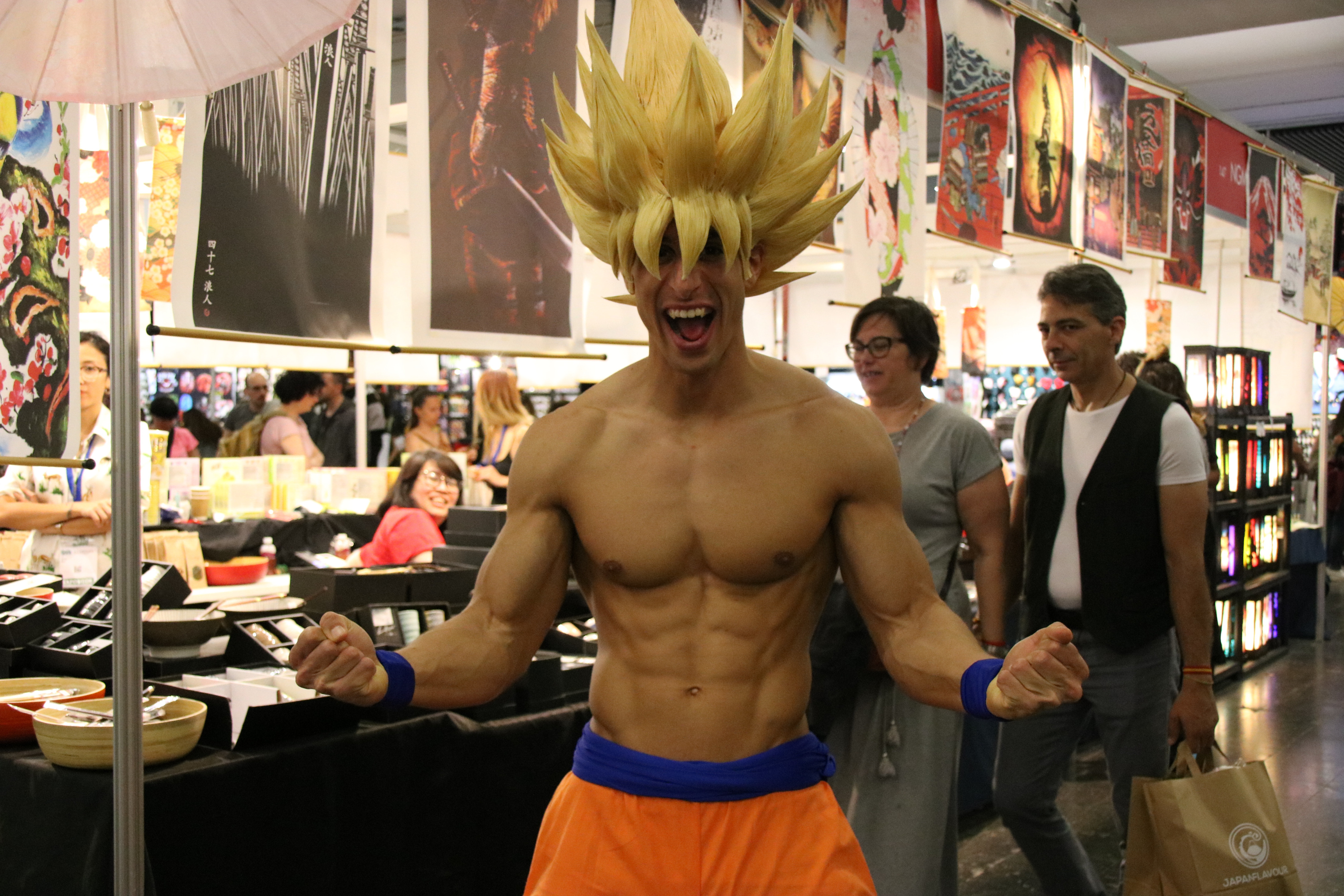 A person dressed as Dragon Ball's Son Goku at the Comic Barcelona