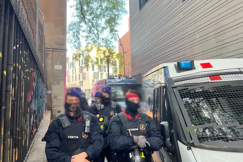 Police operation to clear the occupied building Antiga Massana in Barcelona