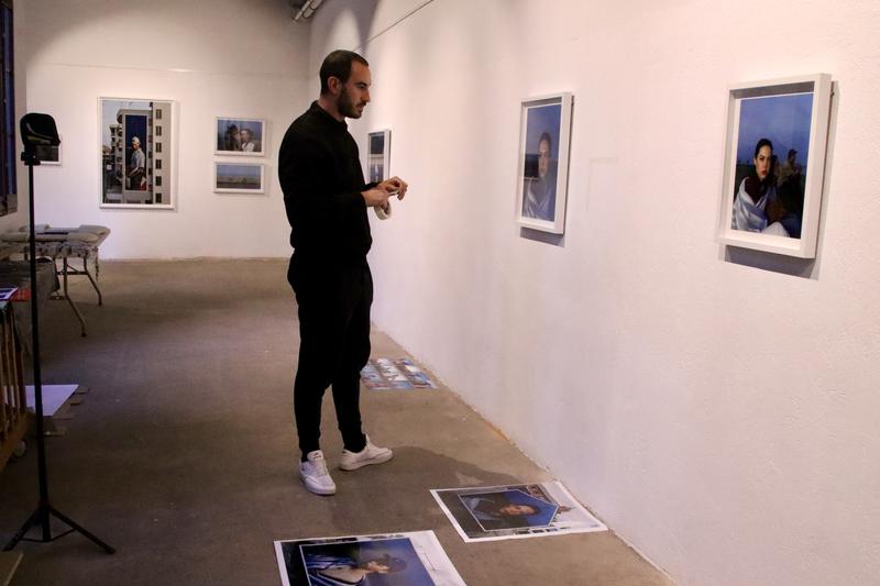 Nil Safont preparing his exhibition in his hometown of Berga