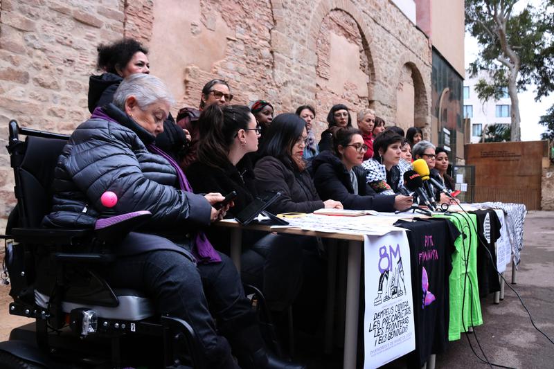 Representatives of the 8M Assembly, organizers of the International Women's Day demonstration