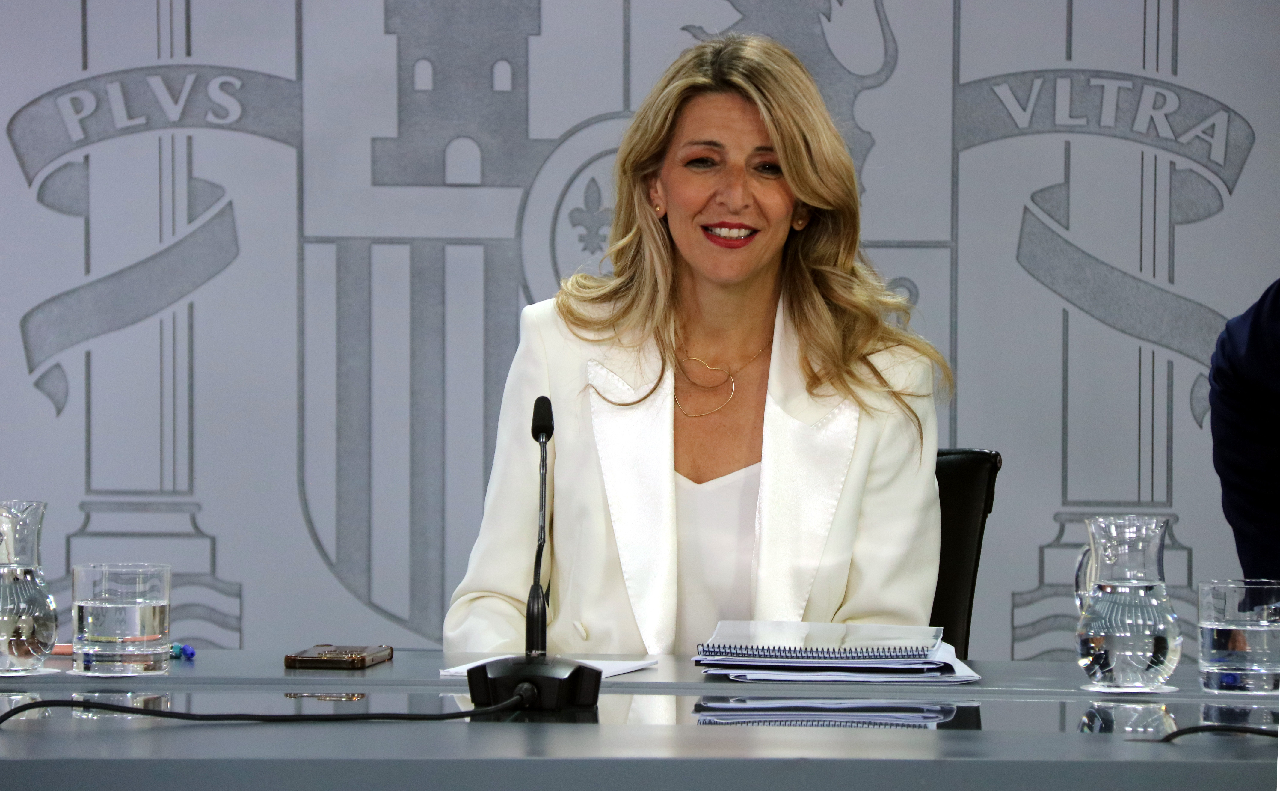 La vicepresidenta segona i ministra de Treball, Yolanda Díaz, a la roda de premsa posterior al Consell de Ministres