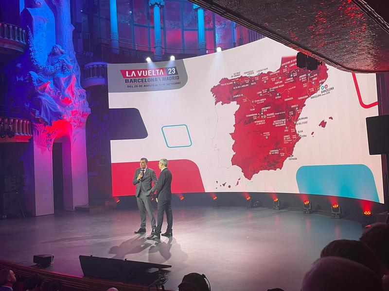 A moment during the presentation of the 2023 La Vuelta cycling race across Spain