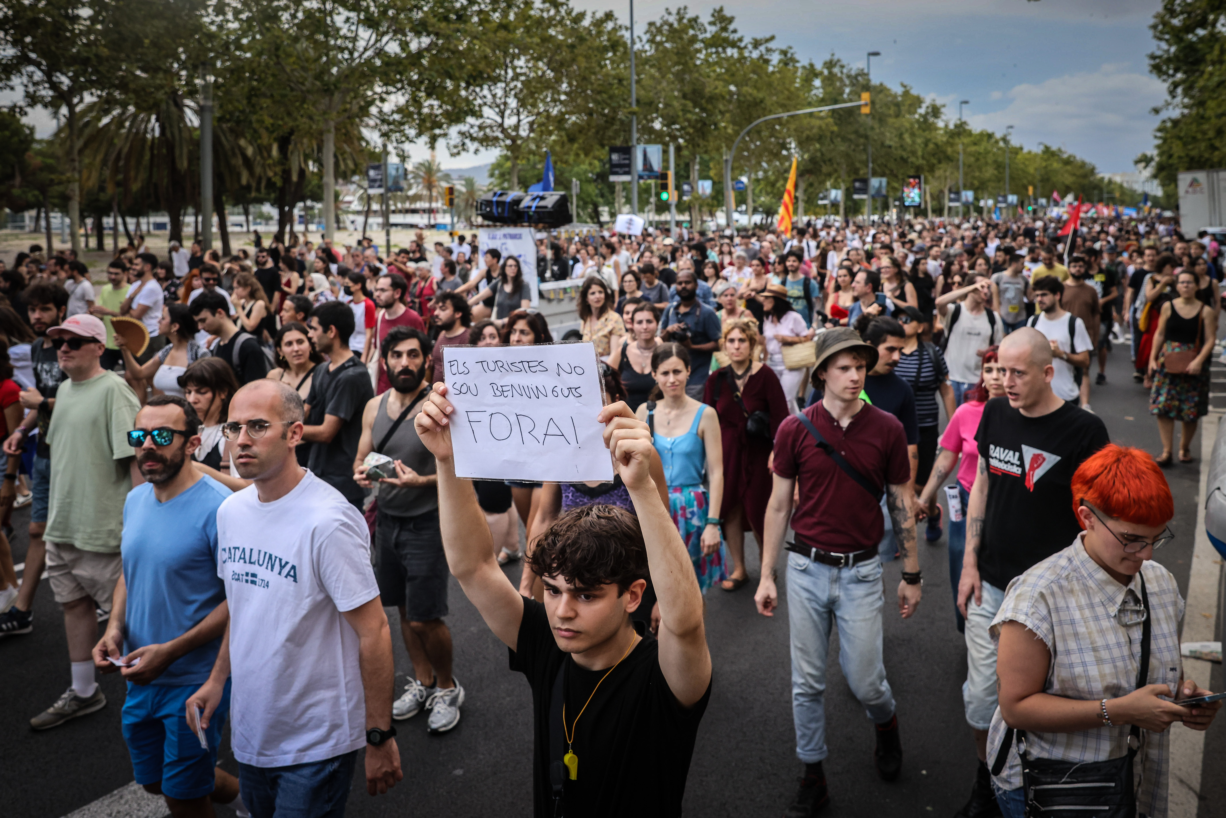 Anti-tourism protest in Barcelona on July 6