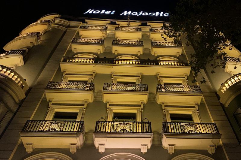 Façade of one of Barcelona's most luxurious hotels, Majestic Hotel, in Passeig de Gràcia boulevard