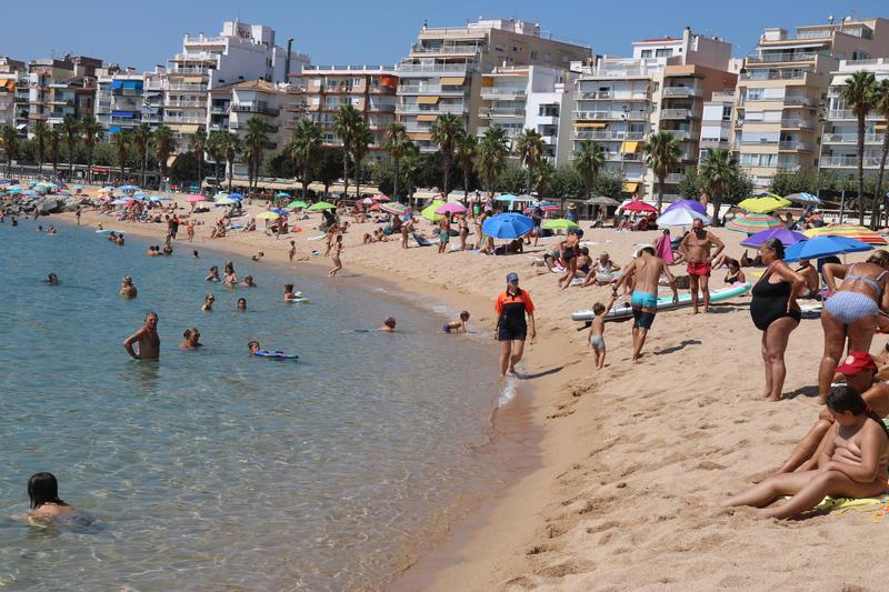 People at the beach in Blanes