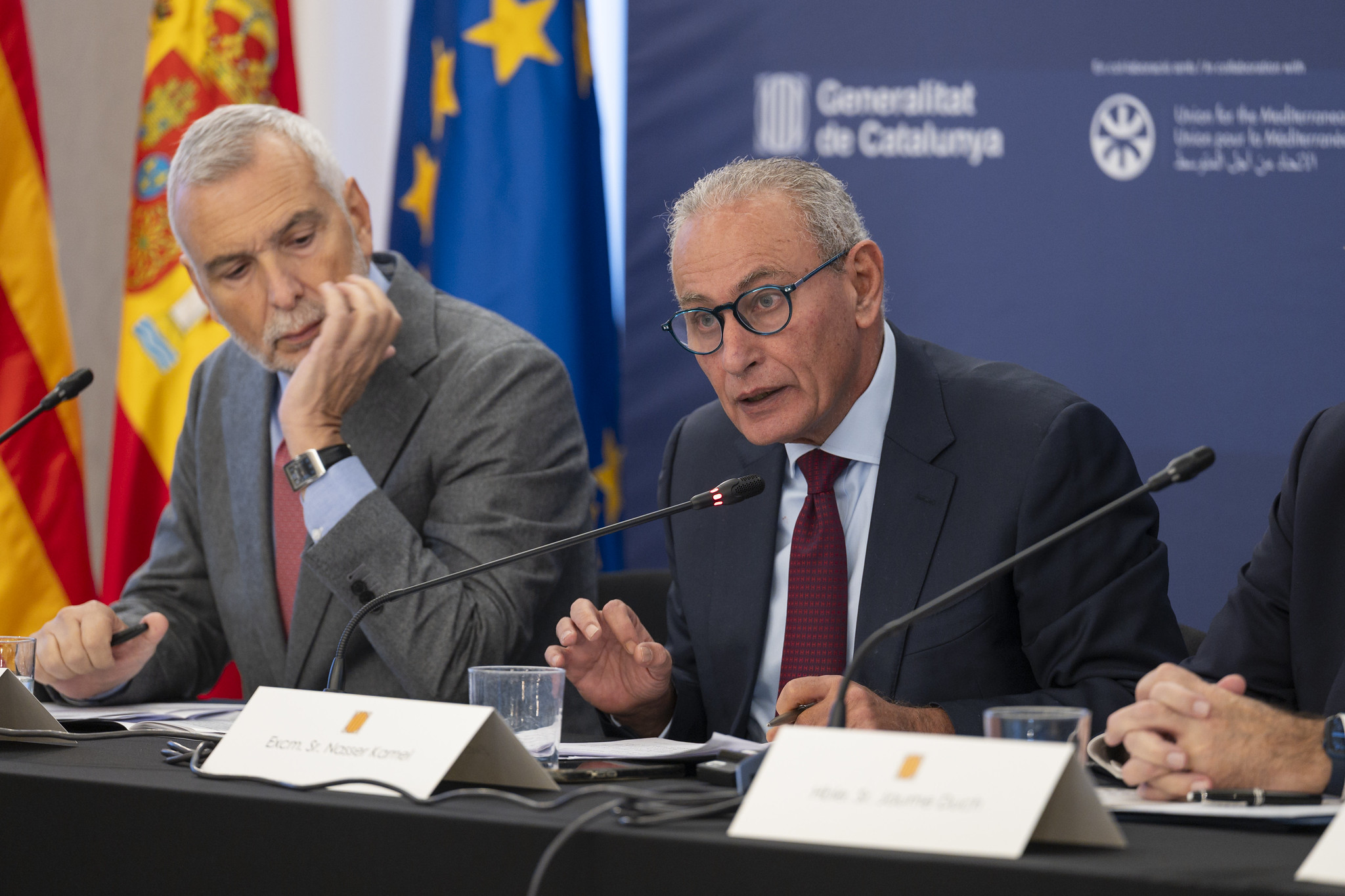 Nasser Kamel, Secretary General of the Union for the Mediterranean, during a speech at the Euro-Mediterranean Summit of Regions in Barcelona