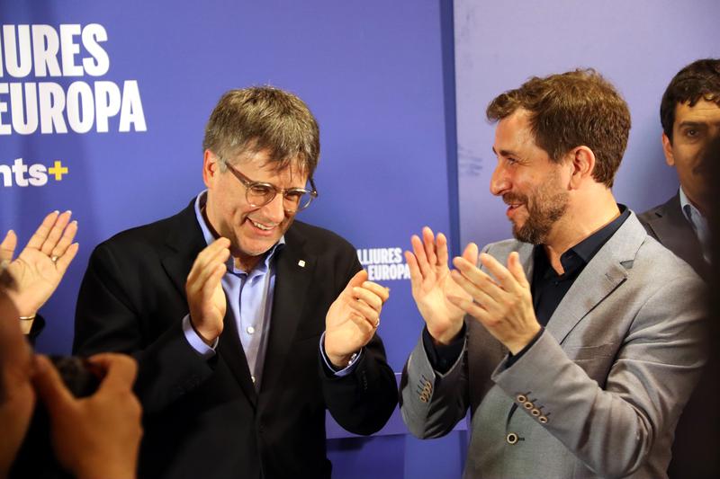 Former Catalan president Carles Puigdemont and Junts+ MEP Toni Comín, who will remain in exile