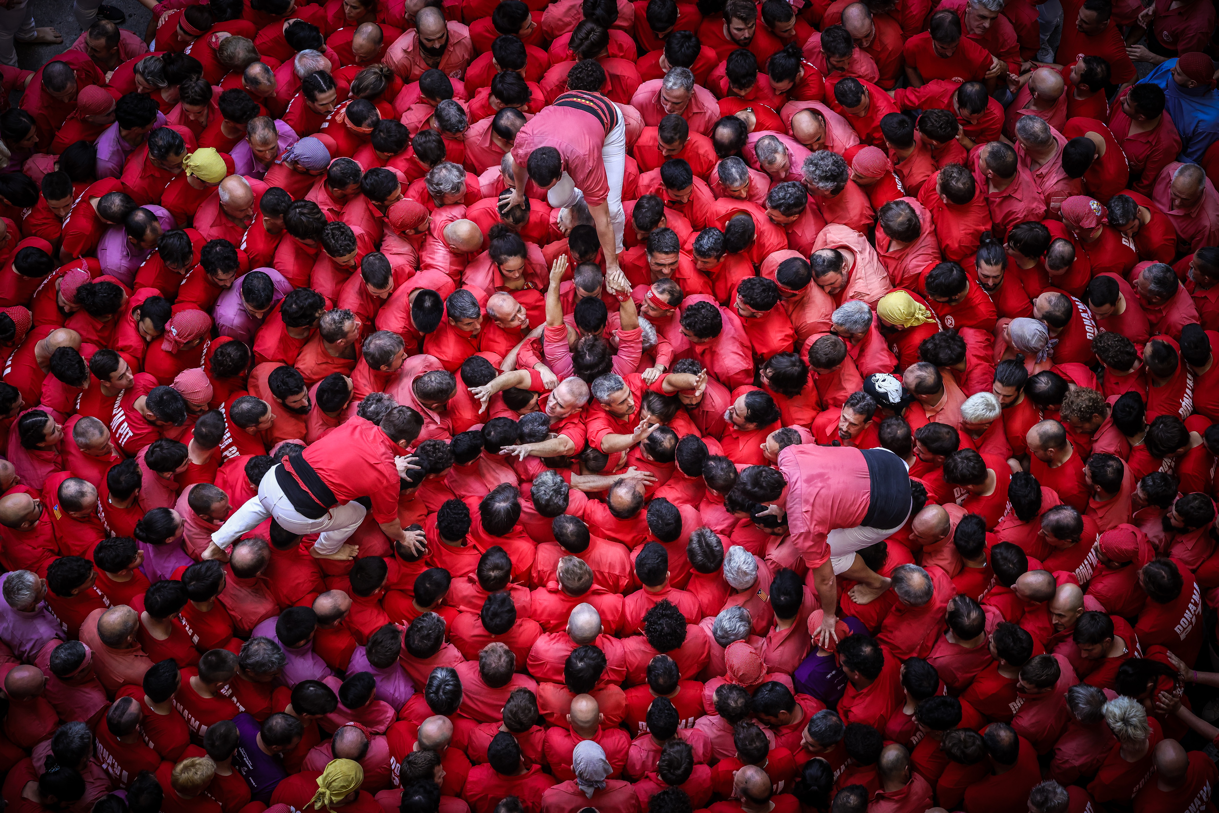 Joves Xiquets de Valls during the human tower contest