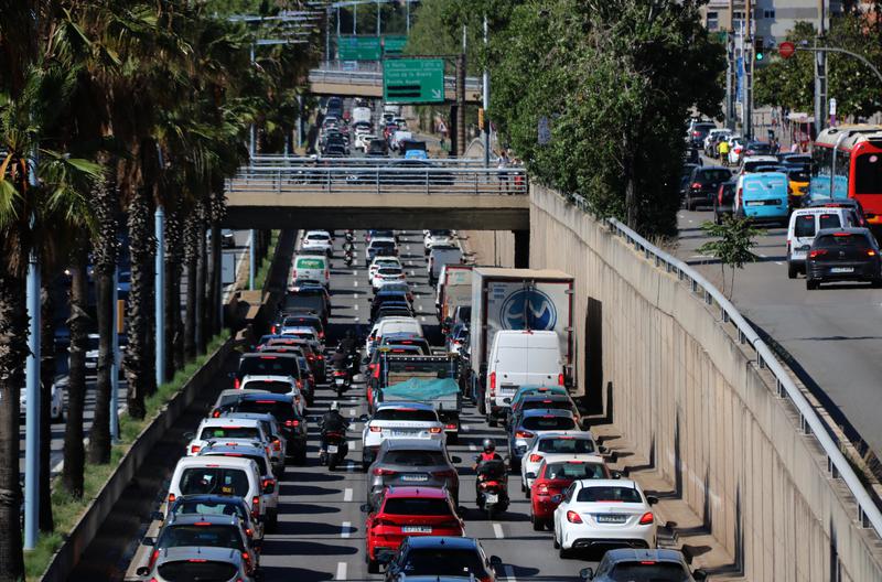 Traffic congestion on Barcelona's outbound routes