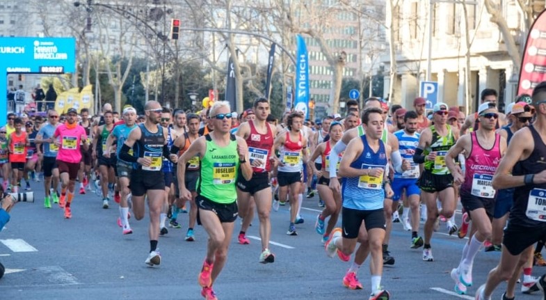 Runners during the Barcelona Marathon