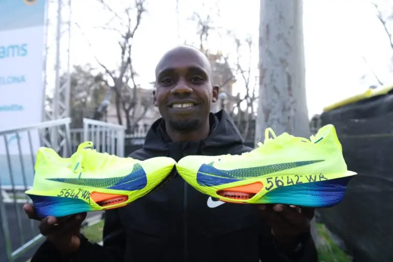 Winner of Barcelona's Half Marathon, Jacob Kiplimo after his win