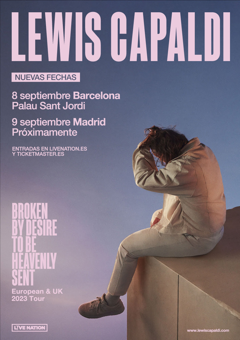 Poster announcing Lewis Capaldi's concerts in Barcelona and Madrid next September