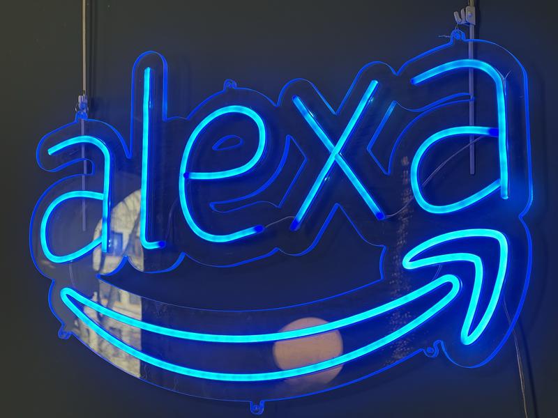 Amazon's voice assistant Alexa logo in Barcelona on February 15, 2023