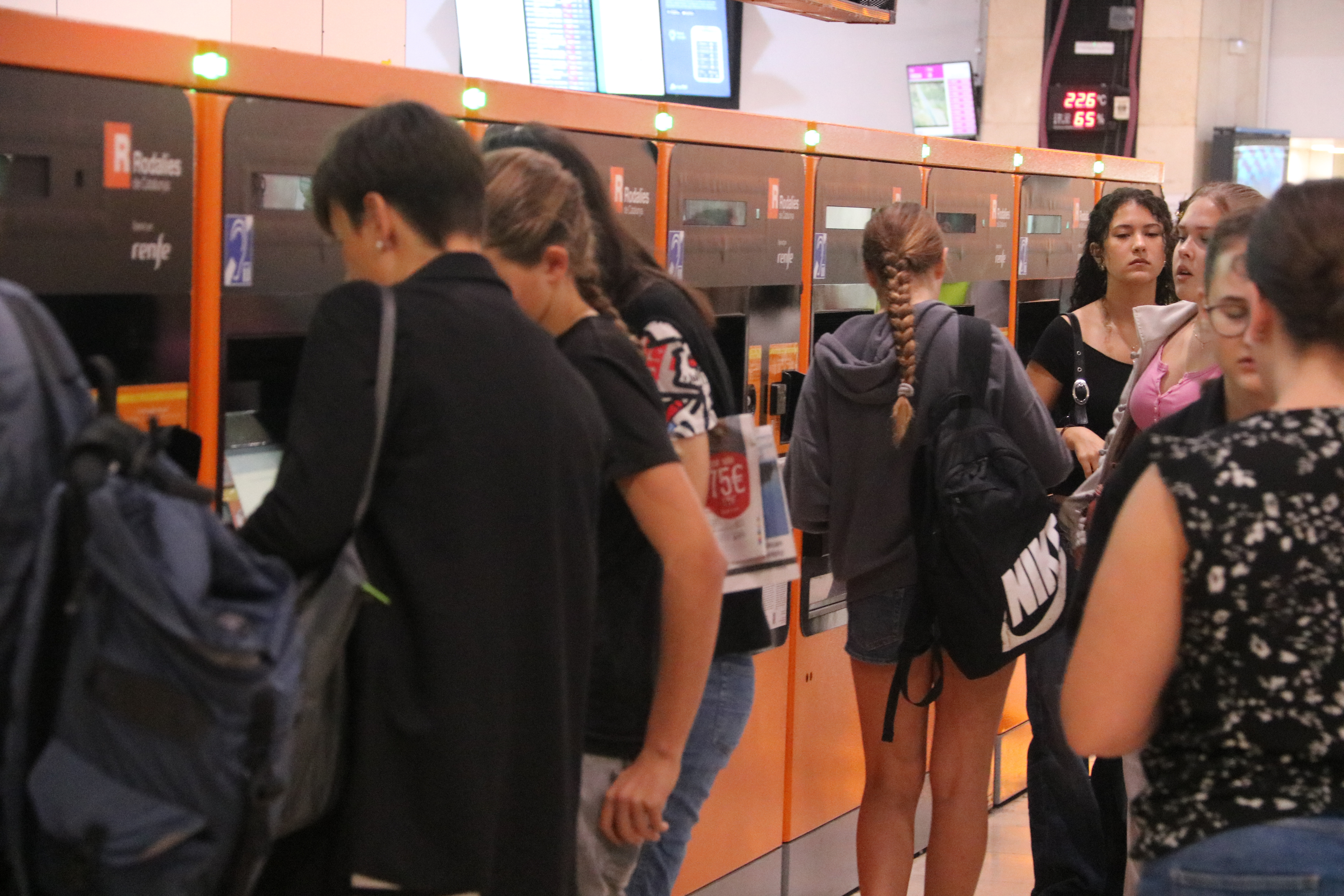 Rodalies passengers at Barcelona's Sants station.
