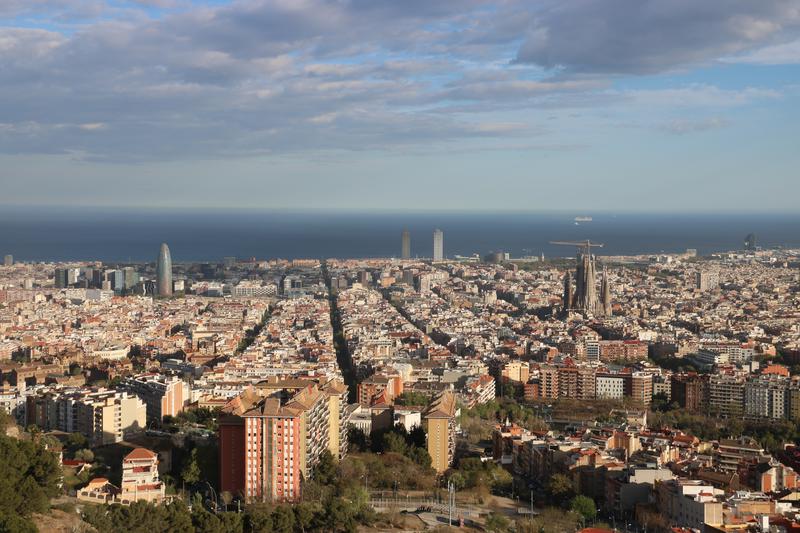 Panoramic view of Barcelona seen from Carmel Bunkers