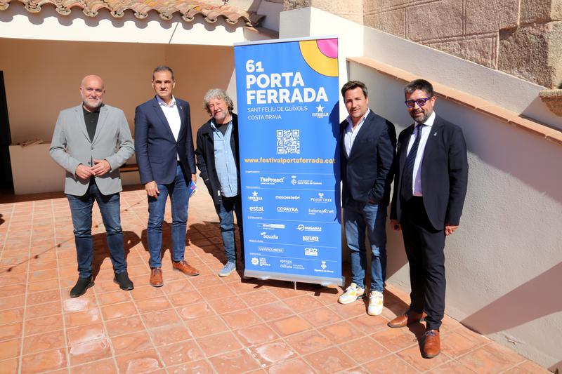 Organizers during the presentation of the 61st edition of the Porta Ferrada music festival on April 4, 2023
