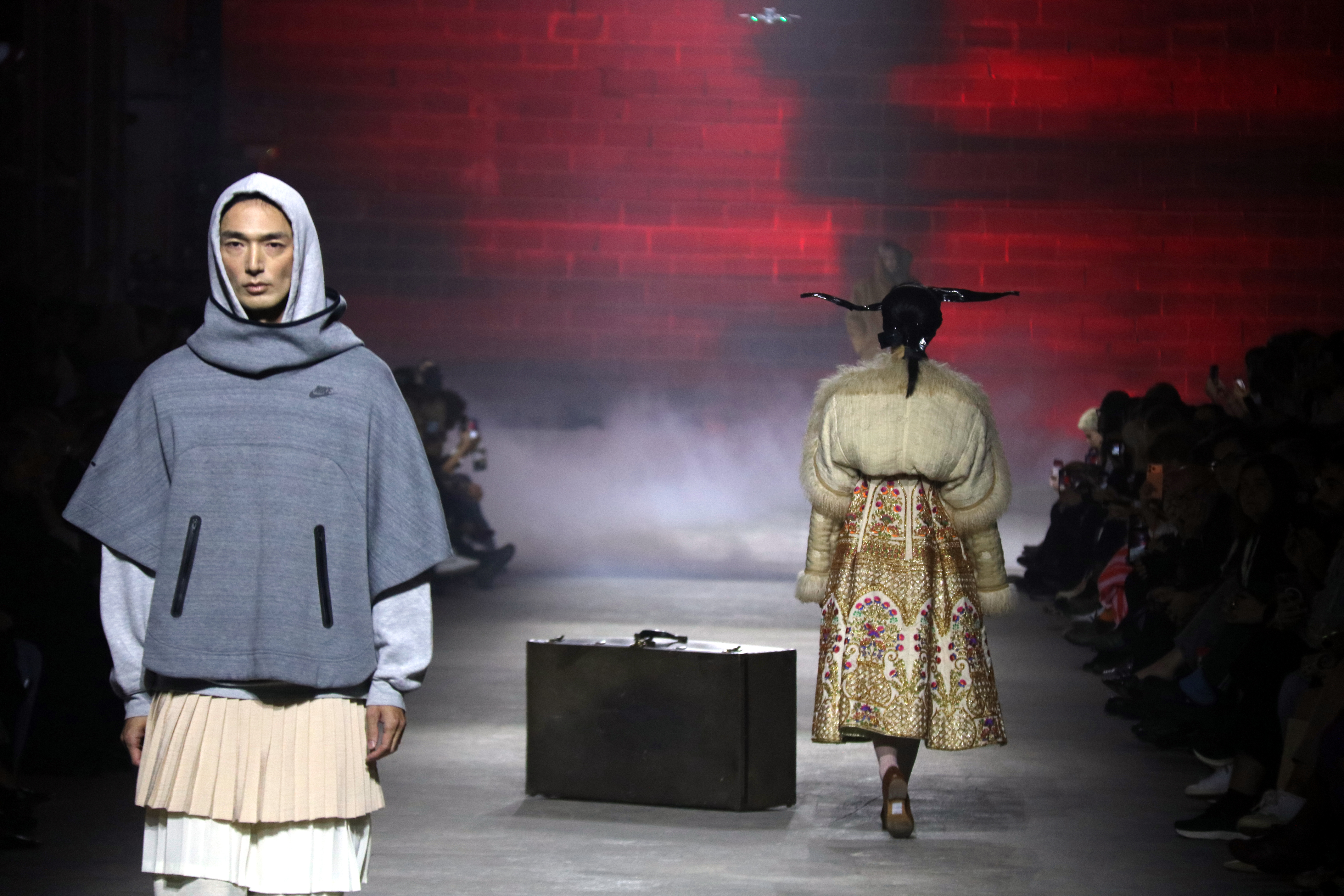 A model parading at 080 Reborn during the first day of 080 Barcelona Fashion Week.