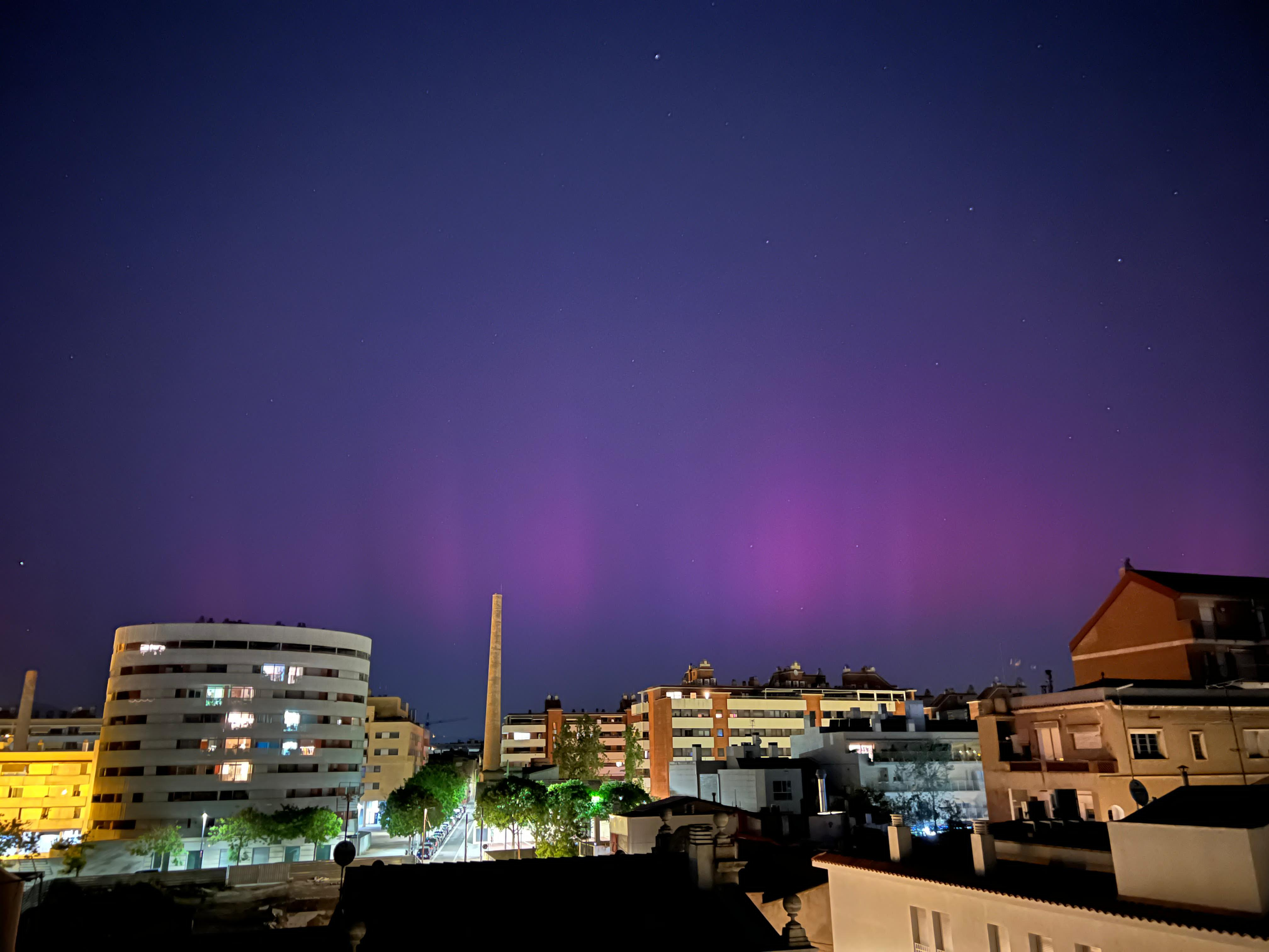 Northern lights seen from Sabadell.