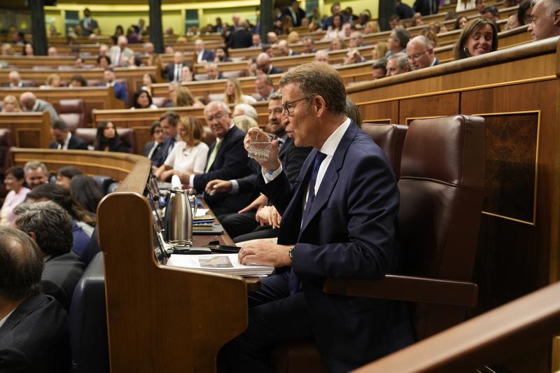 PP leader Alberto Núñez Feijóo in congress ahead of his bid to become Spanish PM