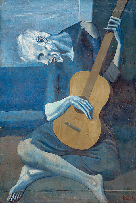 'The Old Guitarist,' an emblematic piece from Picasso's Blue Period