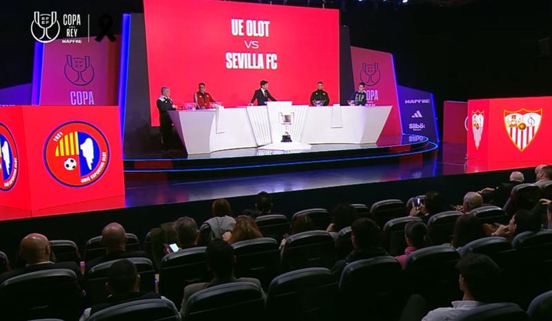 Screenshot of the Spanish football federation's stream of the Copa del Rey second round draw