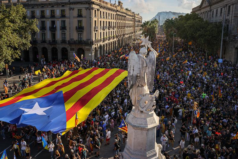 The 2022 Catalan National Day protest in Barcelona