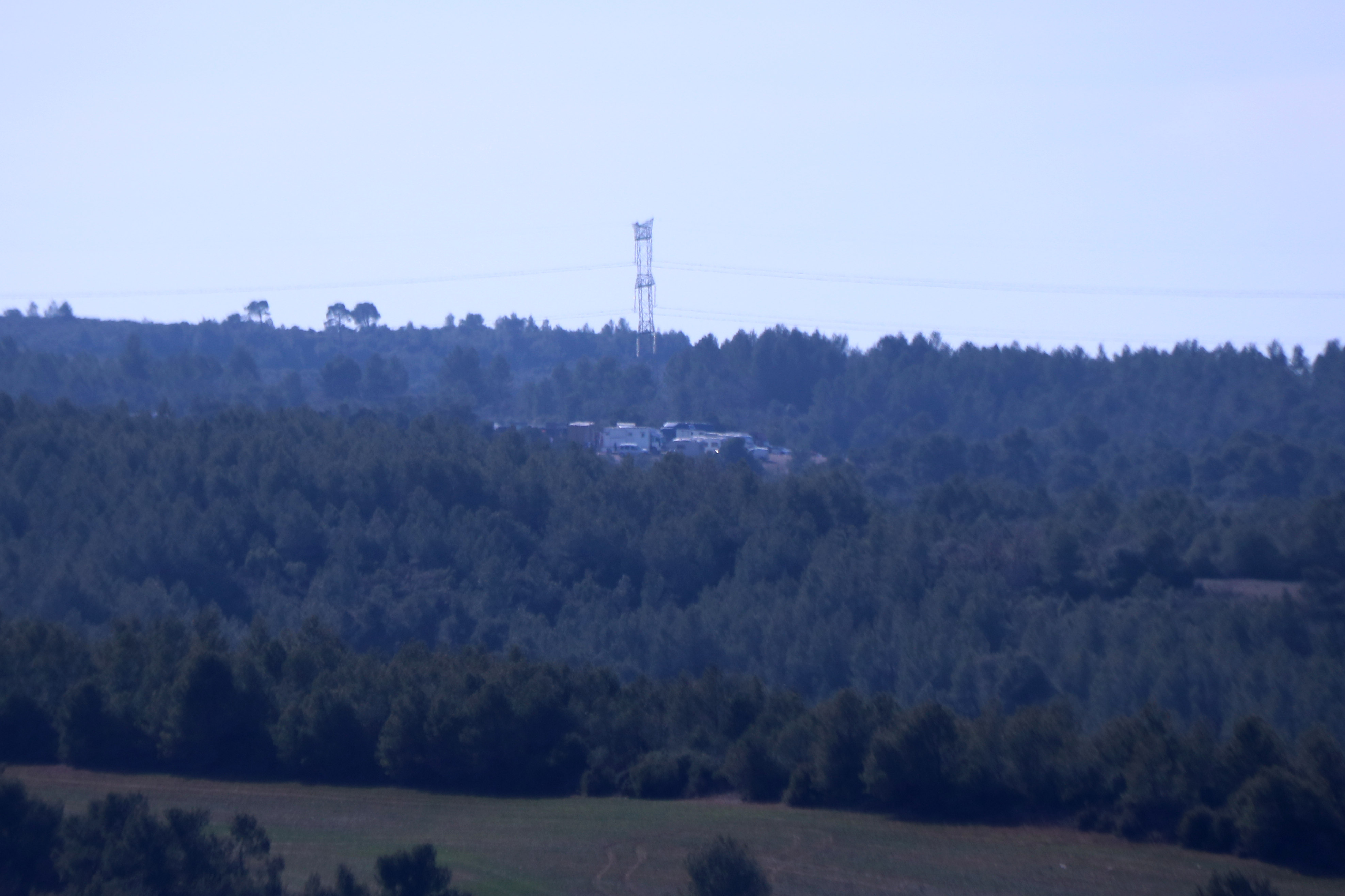 Woods area of La Conca de Barberà county near the town of Sarral, where an illegal rave is taking place on February 19, 2023