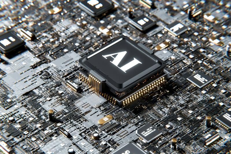 A computer chip with the letters AI on it, for Artificial Intelligence