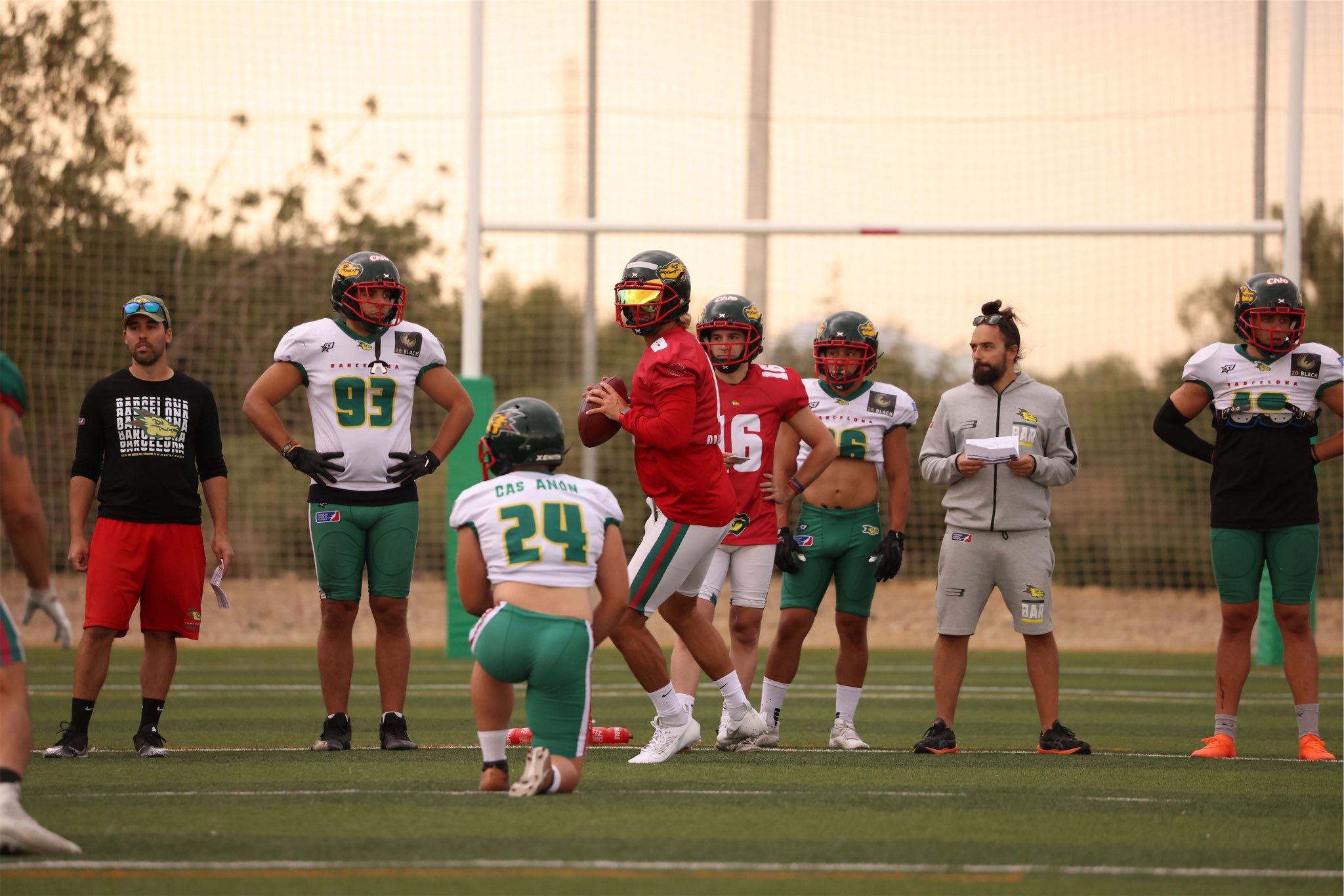 American football Barcelona Dragons team training