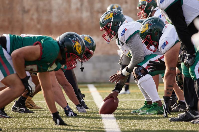 American Football team Barcelona Dragons during a practice on May 21, 2023