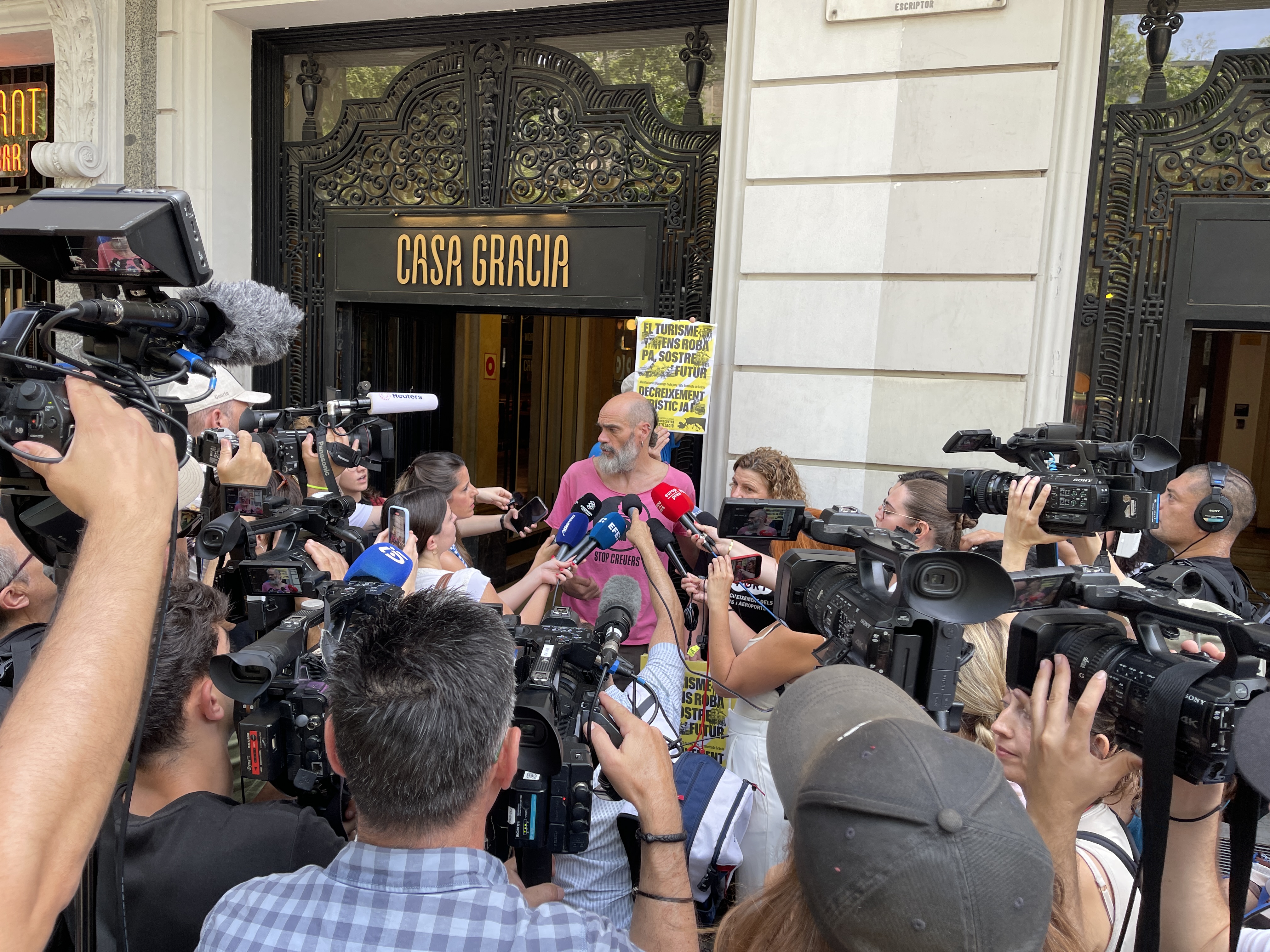 There was a large media presence, including international outlets