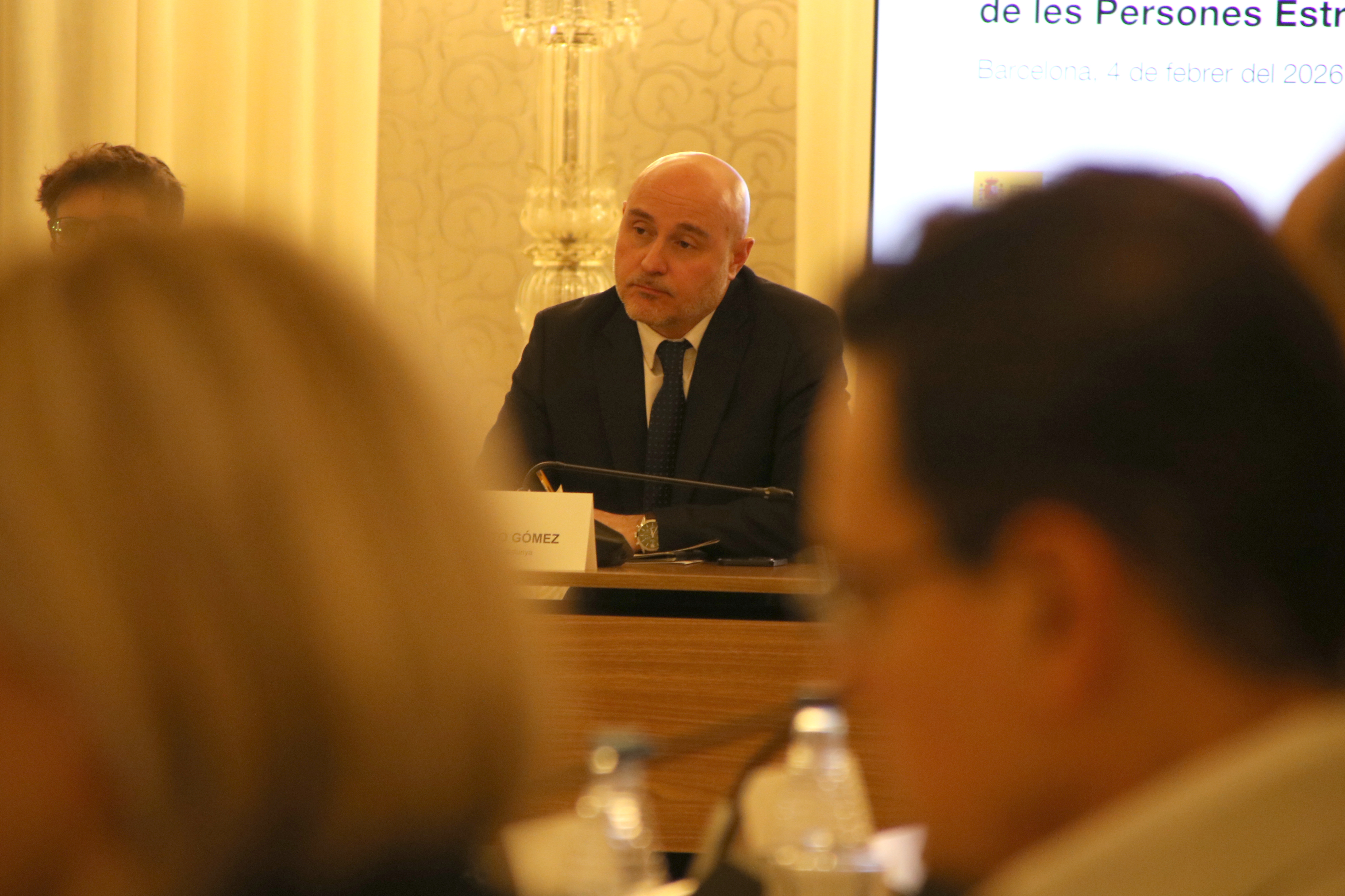 Carlos Prieto, the Spanish government's delegate in Catalonia, during the Palau de Pedralbes summit on migrant regularisation