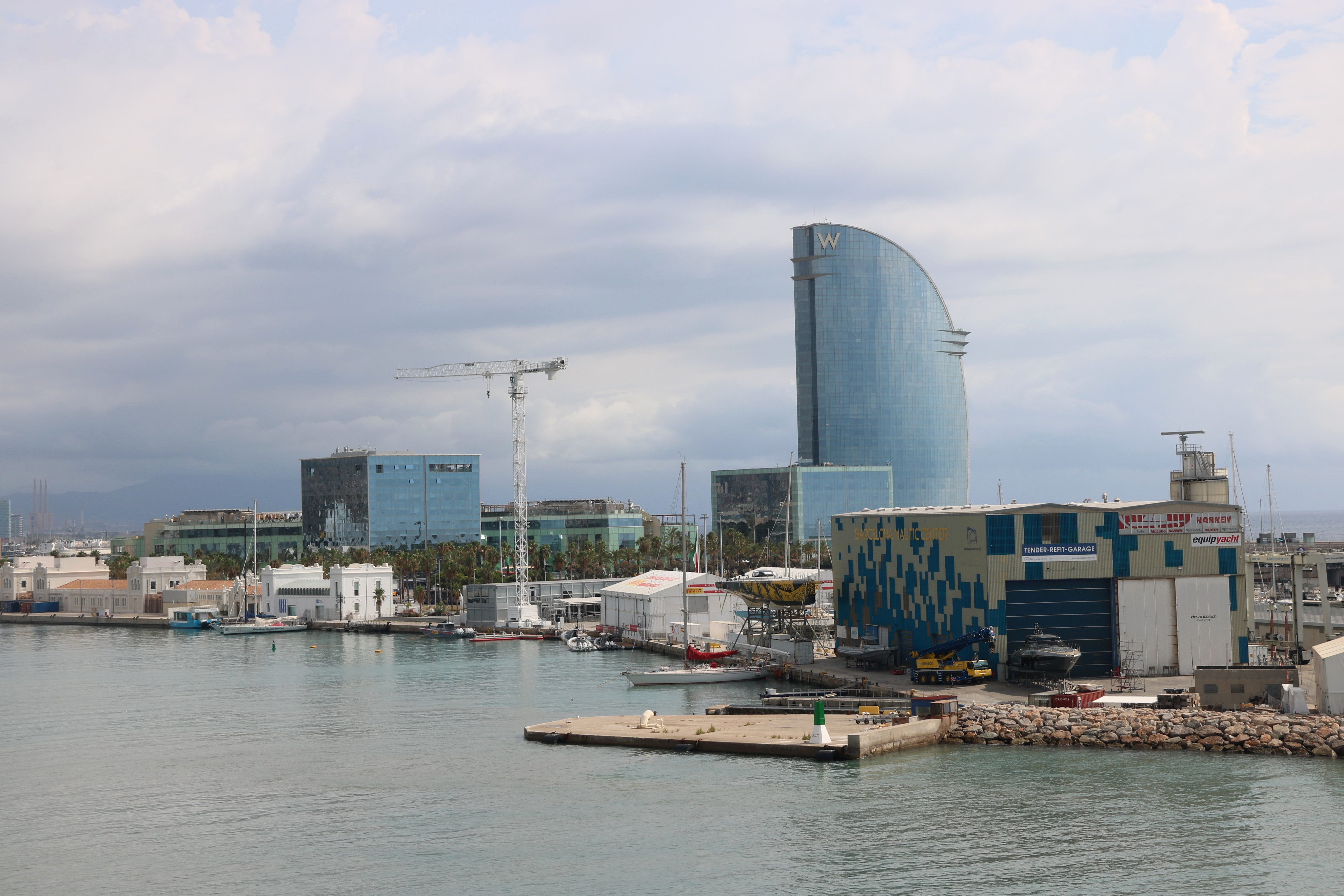 Barcelona's coast, with hotel Vela in the background