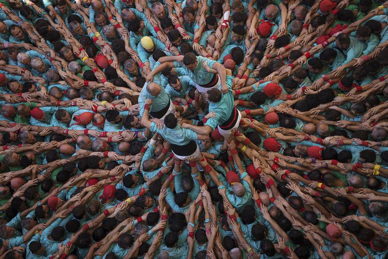 The Castellers de Vilafranca during the Concurs de Castells.