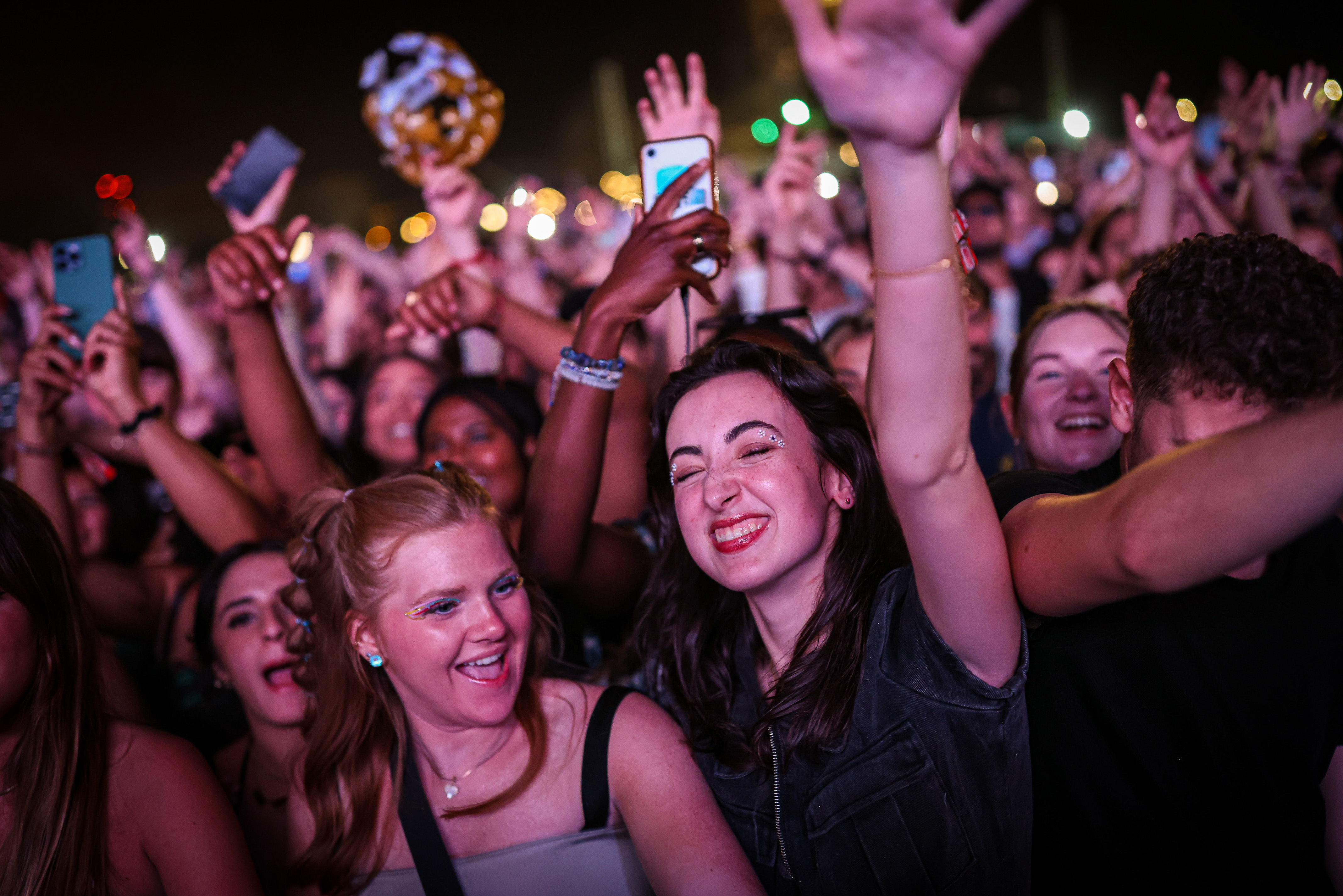 Fans during DJ Calvin Harris at his Primavera Sound show on June 3, 2023