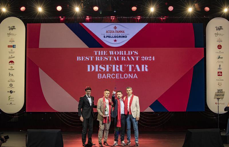 Mateu Casañas, Oriol Castro and Eduard Xatruch at 'The World's 50 Best Restaurant' ceremony in Las Vegas