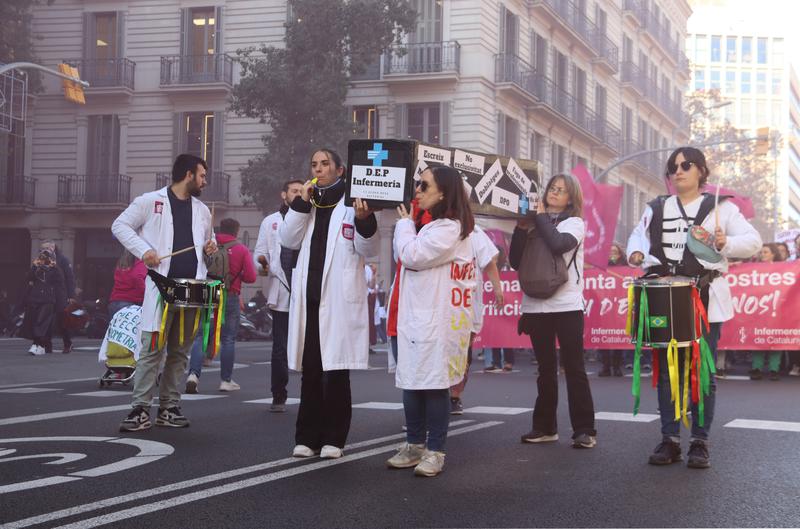 Nurses protest in Barcelona on December 19