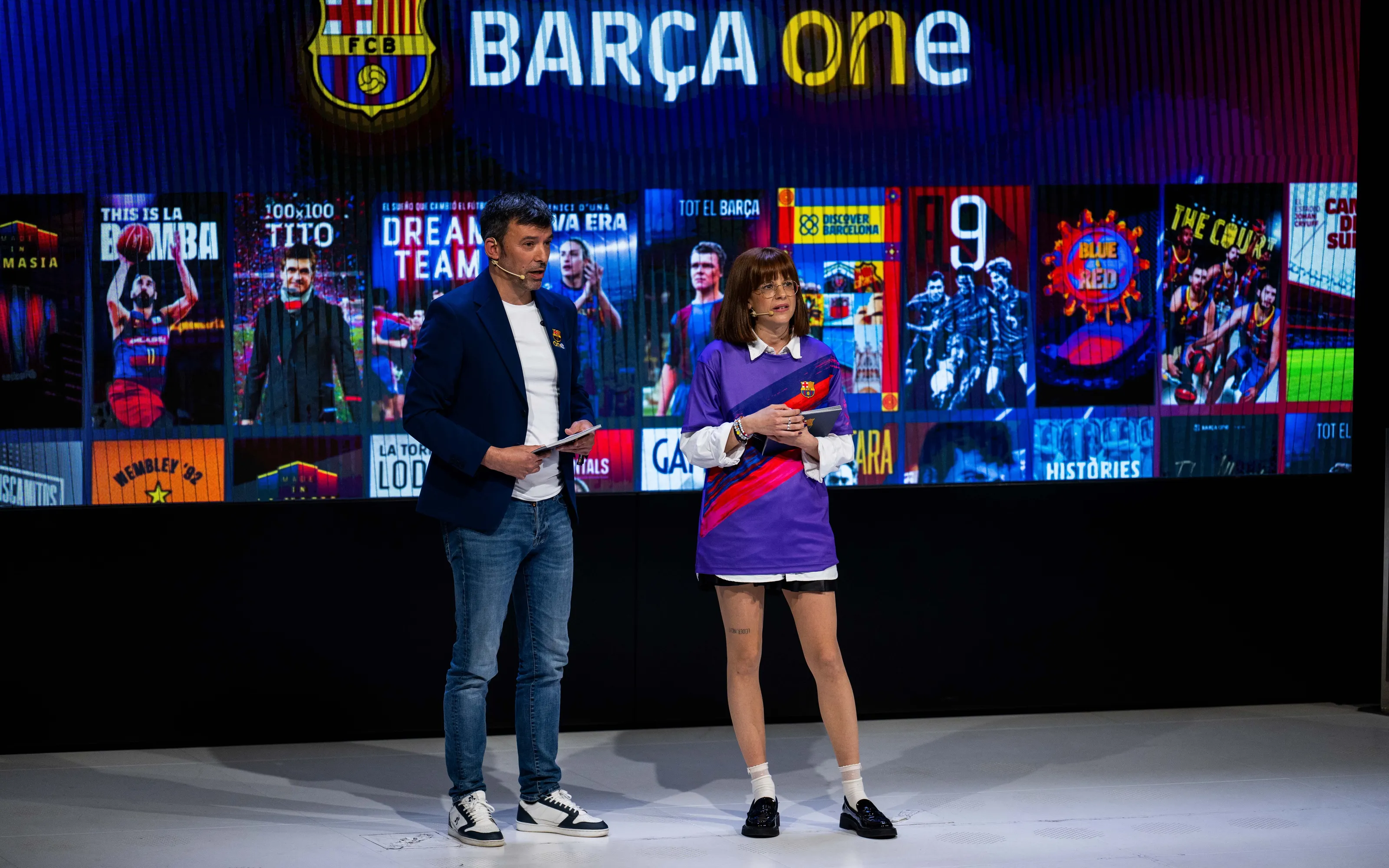 A moment of the Barça One streaming platform presentation on April 4, 2024