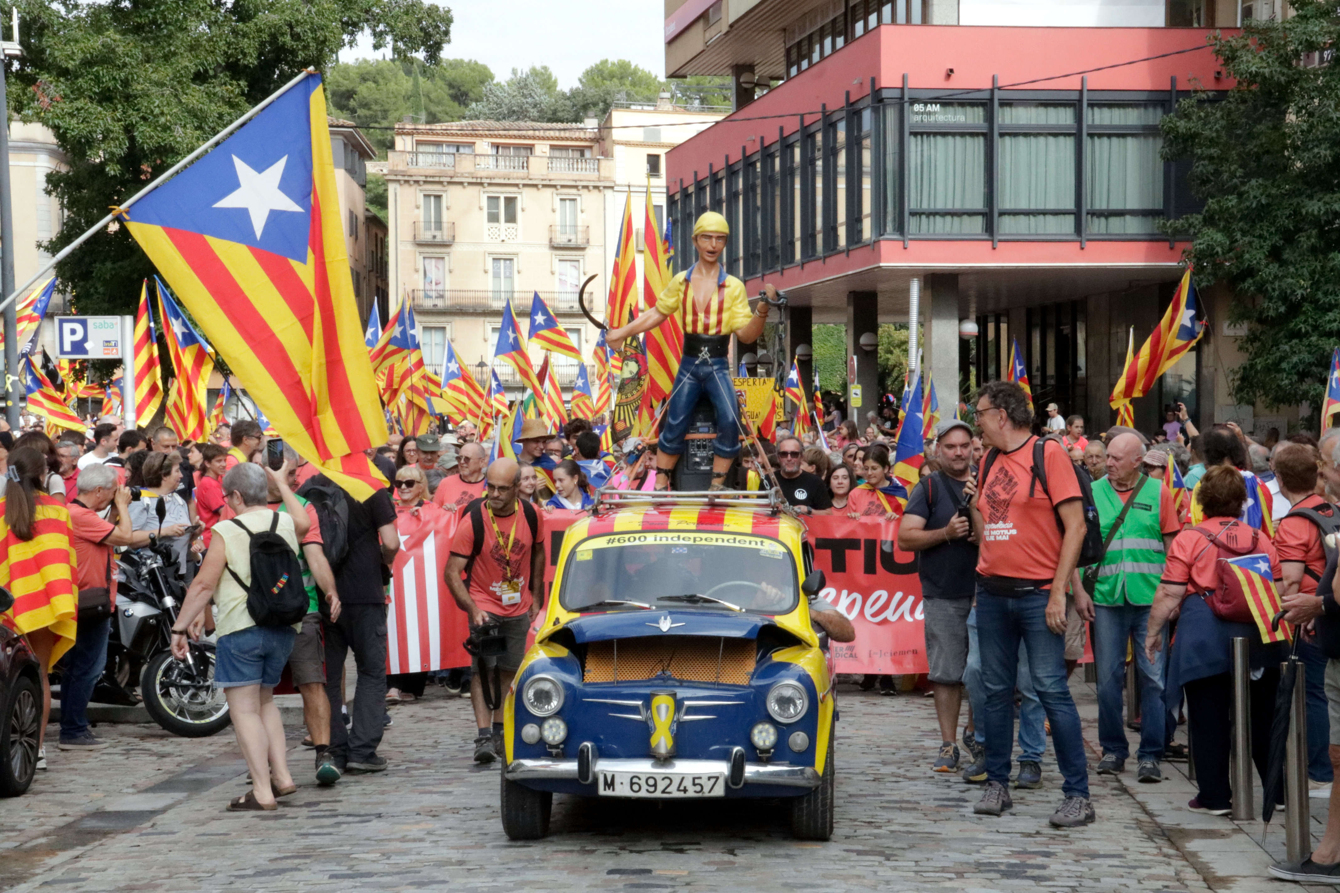 The head of the march in Girona