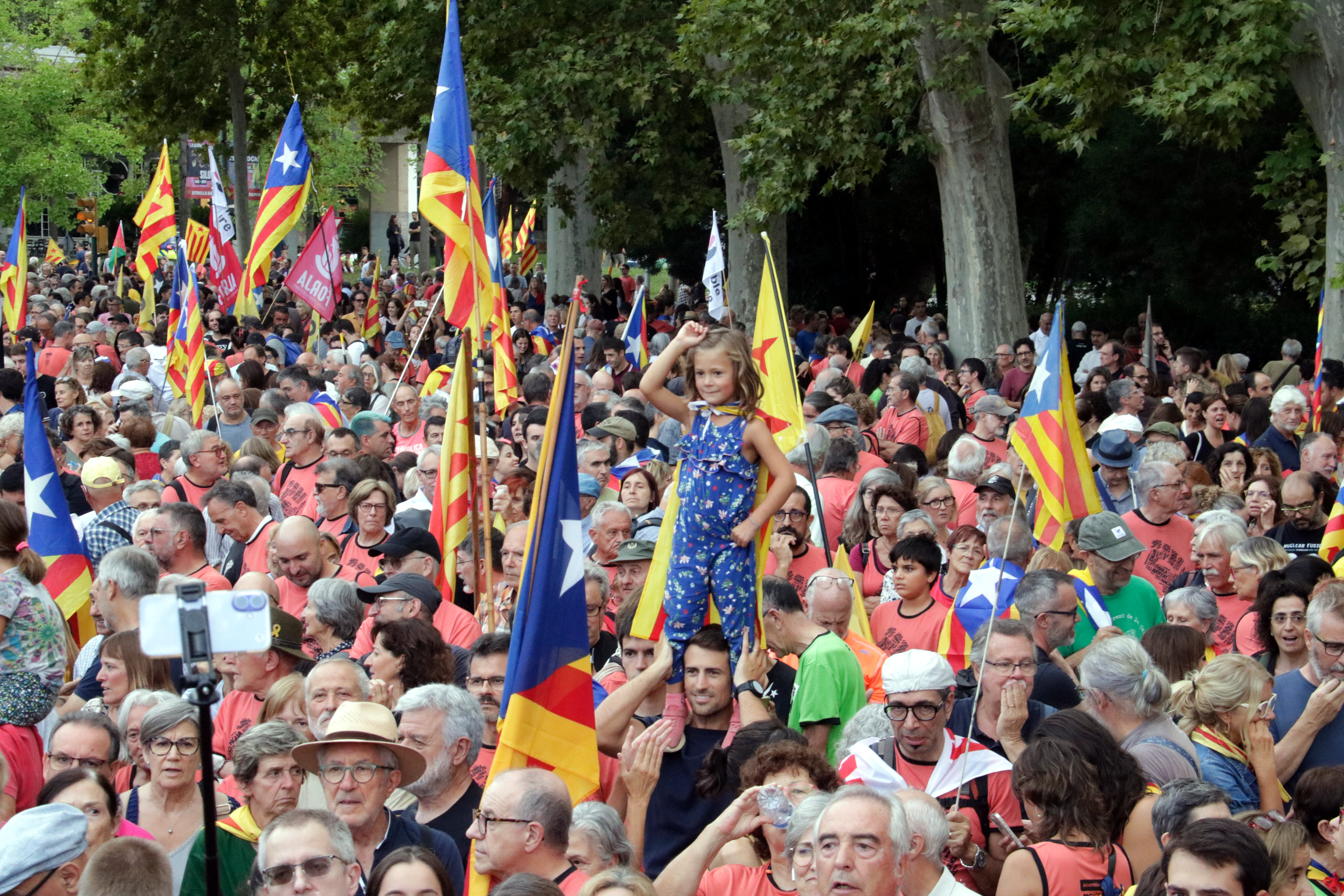 Around 12,000 people demonstrated in Girona, on September 11, 2025